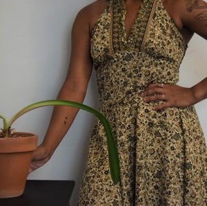 Floral Indian Silk Halter Dress
